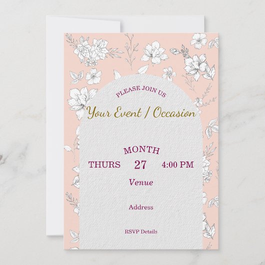 休日誕生日結婚の汎用カスタマイズ型 招待状