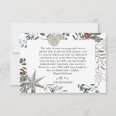 休日誕生統計アナウンスベイビーシャワー写真 サンキューカード (裏面)