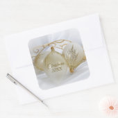 休日金ゴールドオーナメント スクエアシール (封筒)