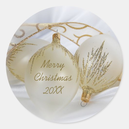 休日金ゴールドオーナメント ラウンドシール (正面)