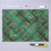 休日金ゴールドクリスマスメタリックダマスクエレガント 薄葉紙 (クラフト)