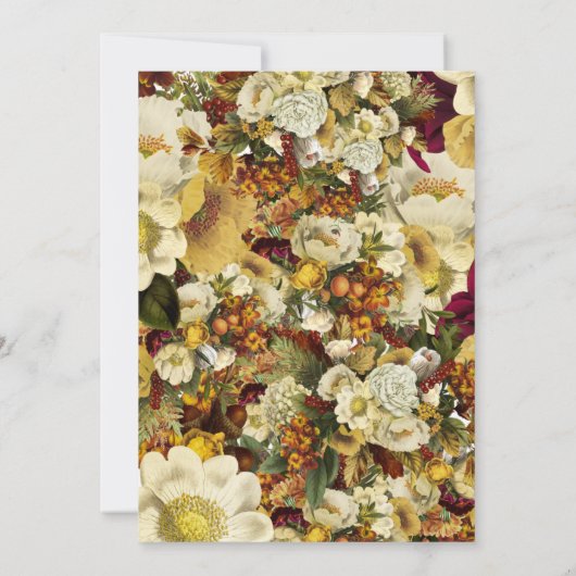 休日金ゴールドフローラフォトファミリークリスマス 招待状 (裏面)