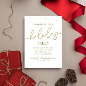 休日金ゴールド書道スクリプトシンプルグリッター 招待状