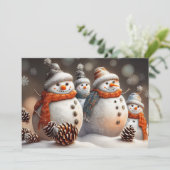 休日雪だるまとピネコーン&グリッター シーズンカード (スタンド正面)