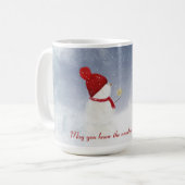 休日雪だるまと金ゴールド星 コーヒーマグカップ (正面左)