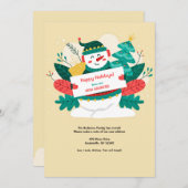 休日雪だるまの引越し案内 招待状 (正面/裏面)