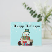 休日雪だるまはがき シーズンポストカード (スタンド正面)