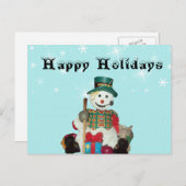 休日雪だるまはがき シーズンポストカード (正面/裏面)