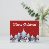 休日雪だるまはがき シーズンポストカード (スタンド正面)