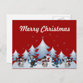 休日雪だるまはがき シーズンポストカード (正面/裏面)