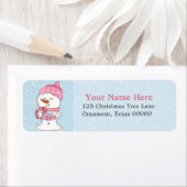 休日雪だるまカスタム差出人住所ラベル ラベル (インサイチュ)