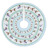 休日雪だるまクリスマス ブラッシュドポリエステルツリースカート (正面)