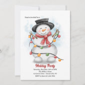 休日雪だるまパーティの招待状 招待状 (正面)