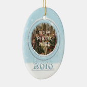 休日雪だるま写真オーナメント セラミックオーナメント (右)