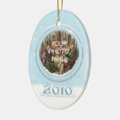 休日雪だるま写真オーナメント セラミックオーナメント (左)