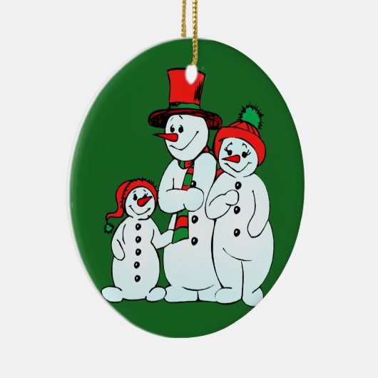 休日雪だるま家族 セラミックオーナメント (右)