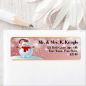 休日雪だるま差出人住所ラベル ラベル (インサイチュ)