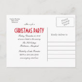 休日雪だるま | クリスマスパーティー保存日 案内ポストカード (裏面)