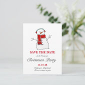休日雪だるま | クリスマスパーティー保存日 案内ポストカード (スタンド正面)
