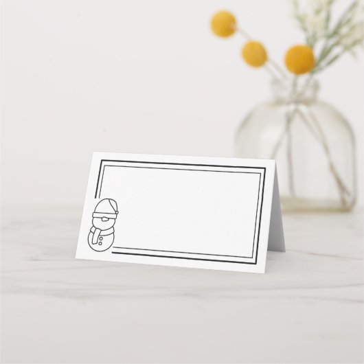 休日雪だるま プレイスカード (正面)