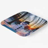 休日雪だるま ペーパープレート (傾斜あり)