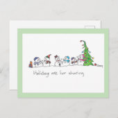 休日雪だるま ポストカード (正面/裏面)