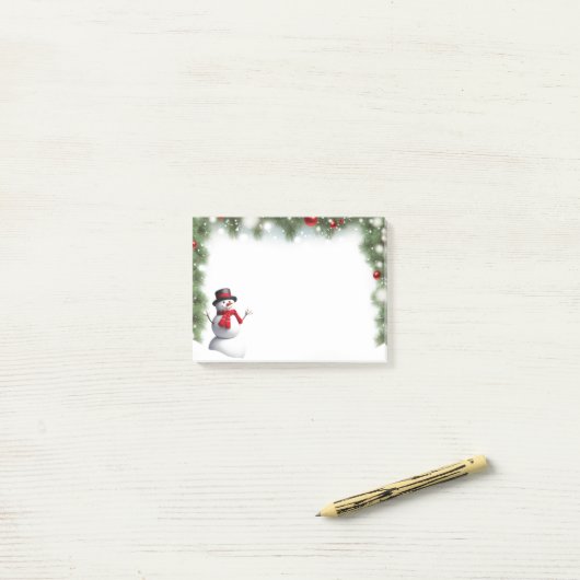 休日雪だるまPost it Notes ポストイット (デスク上)