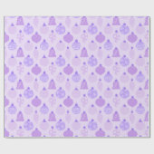 休日飾オーナメントパープルクリスマス ラッピングペーパー (フラット)