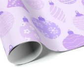 休日飾オーナメントパープルクリスマス ラッピングペーパー (ロールコーナー)