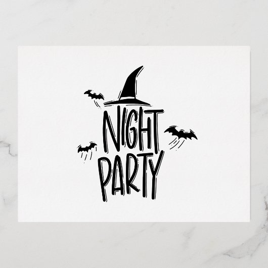 休日魅力的招待状のフェスティバル収集 箔招待状ポストカード (正面)