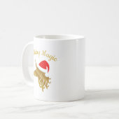 休日魔法ユニコーンクリスマスマグインレッド コーヒーマグカップ (正面左)