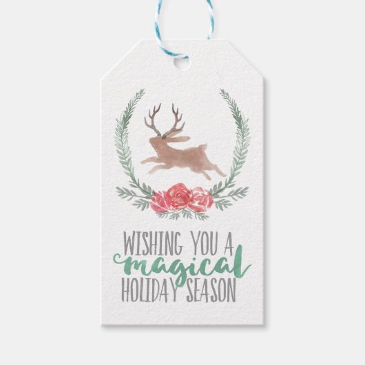 休日魔法 | Woodland Jackalopeクリスマス ギフトタグ (正面)
