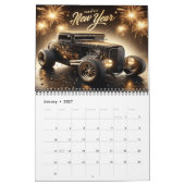 休日20XXの季節のホットロッド カレンダー (1月 2027)