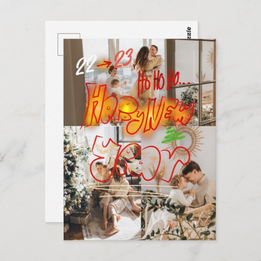 休日3の写真 |モダン新年の木の輝き ポストカード (正面/裏面)