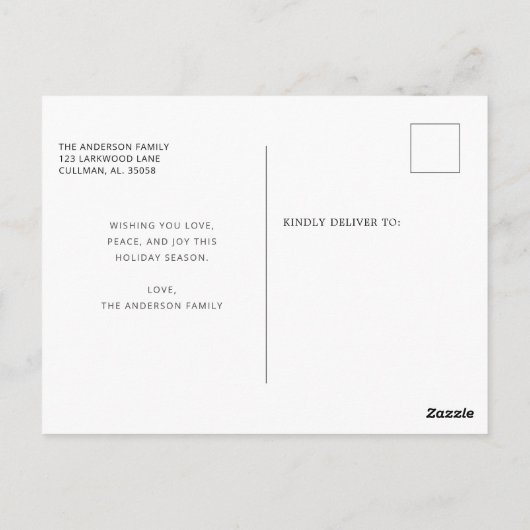 休日3の写真 |モダン新年の木の輝き ポストカード (裏面)