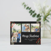 休日3フォトカード | レッドベリーと離れ金ゴールド シーズンポストカード (スタンド正面)