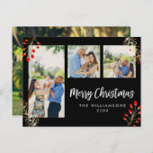 休日3フォトカード | レッドベリーと離れ金ゴールド シーズンポストカード (正面/裏面)