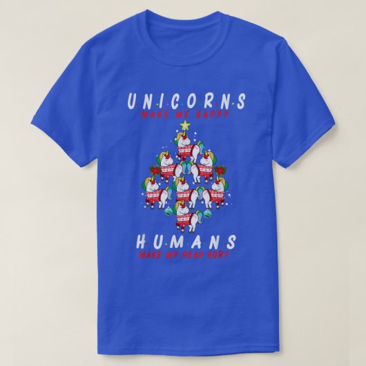 休日365ユニコーンChristmas Tree Unicorn Make M Tシャツ (デザイン正面)