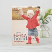 休日|の休日の写真の挨拶の最も幸せ シーズンカード (スタンド正面)