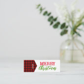休日/クリスマスバッファロープレイドギフトラベル1 x 3 スキニー名刺 (スタンド正面)