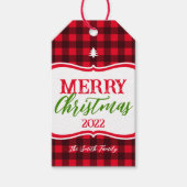 休日/クリスマスバッファロープレイドビーフギフトラベル ギフトタグ (正面)