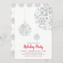 休日/クリスマスパーティの招待状カード