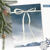 休日/クリスマスパーティー、ブルーとシルバーリース 招待状