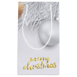 休日，クリスマスボール，松の木の枝 スモールペーパーバッグ