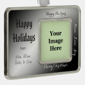 休日，クリスマス，新年，平和，喜び，愛 シルバープレートフレームオーナメント (右)