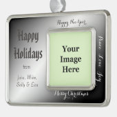 休日，クリスマス，新年，平和，喜び，愛 シルバープレートフレームオーナメント (左)