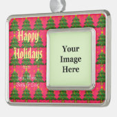 休日，クリスマス，新年，平和，喜び，愛 シルバープレートフレームオーナメント (左)