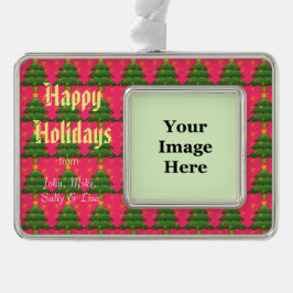 休日，クリスマス，新年，平和，喜び，愛 シルバープレートフレームオーナメント