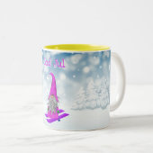 休日|ニッセスキー·ウッドランド·スノー·ピンク ツートーンマグカップ (正面右)