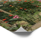 休日、自転車に着たドレスの若いアジアの女の子 ポスター (角)